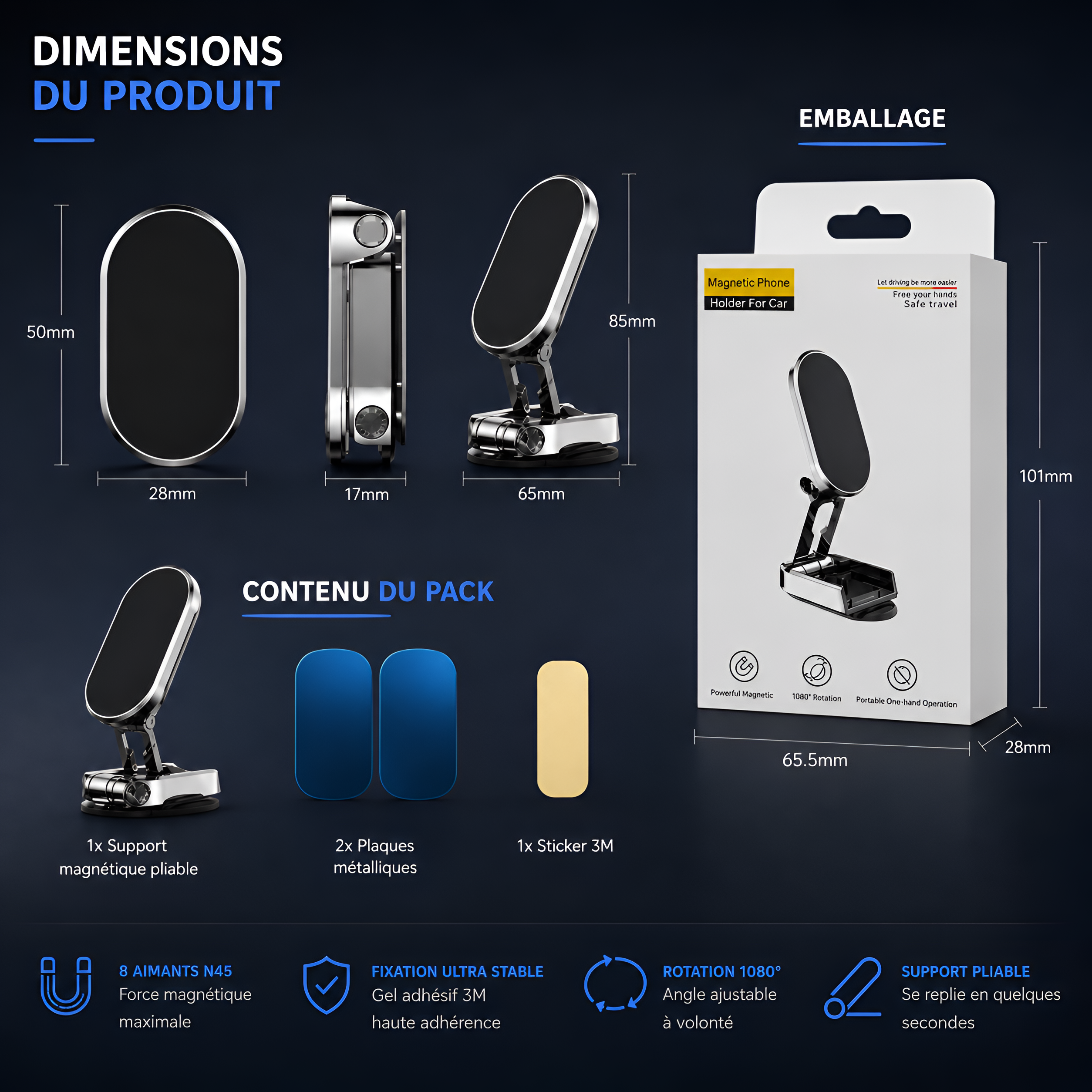 MagDrive™ — Support Magnétique Voiture